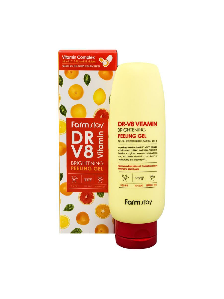 Gel Tẩy Tế Bào Chết Vitamin DR-V8 Farmstay -  Farmstay Dr-V8 Vitamin Brightening Peeling Gel - 150ml