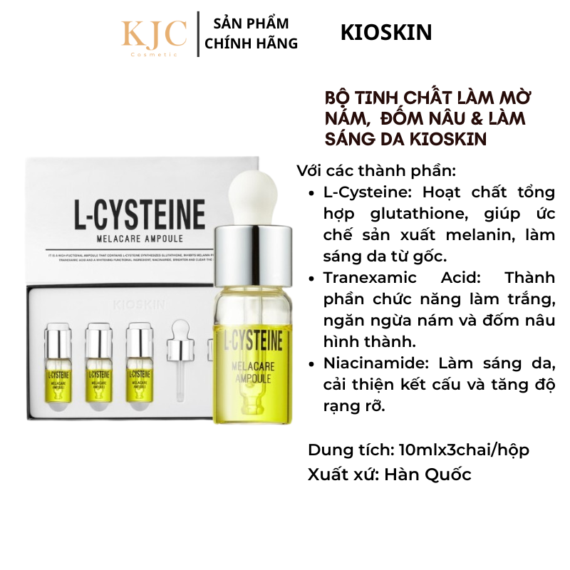 Bộ Tinh Chất Dưỡng Da Và Làm Mờ Nám, Đốm Nâu -Kioskin L-CYSTEINE MELACARE EXPERT AMPOULE