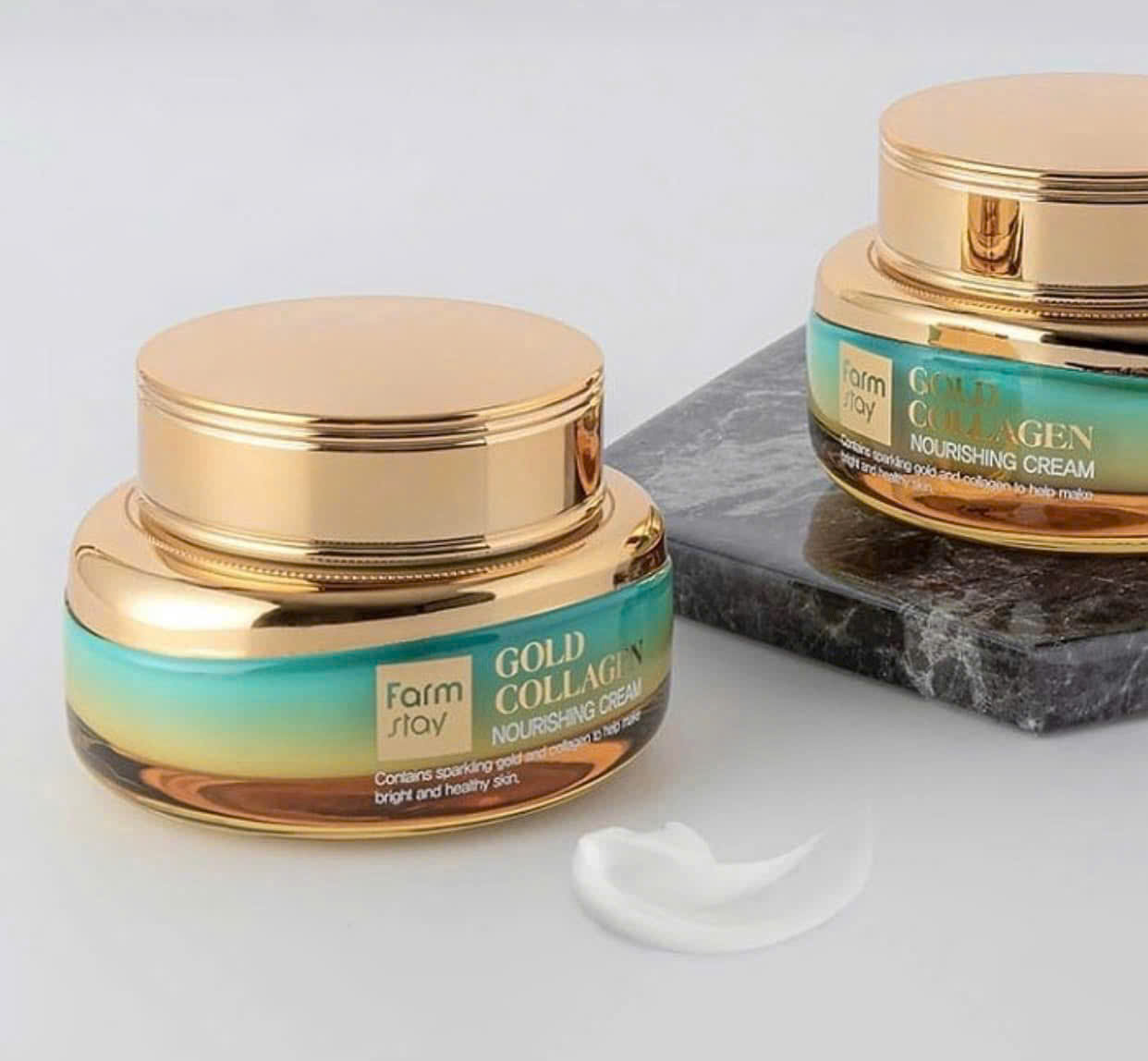 Kem Dưỡng Ẩm Làm Sáng Da từ Vàng 24k & Collagen - FARMSTAY GOLD COLLAGEN NOURISHING CREAM - 55ml/Hủ