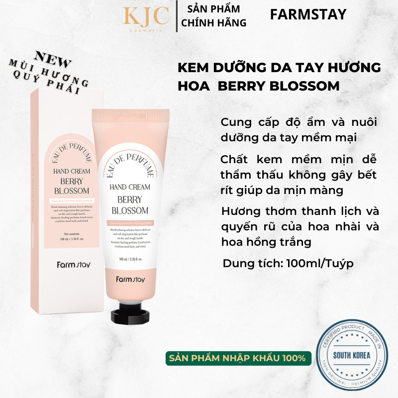 Kem dưỡng da tay hương hoa BERRY BLOSSOM - FARMSTAY EAU DE PERFUME HAND CREAM BERRY BLOSSOM 100ml