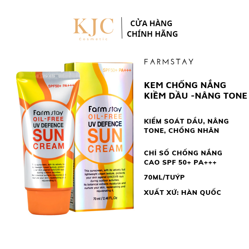 Kem Chống Nắng Kiềm Dầu Cho Da Khô Famstay - Farmstay_Oil free_UV Defence_Sun Cream - 70g